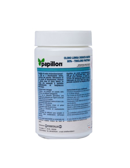 Cloro Lento Mantenimiento 90% Pastillas 200 gramos (1 Kg)