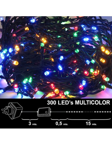 Luces Navidad 300 Leds Luz Multicolores...