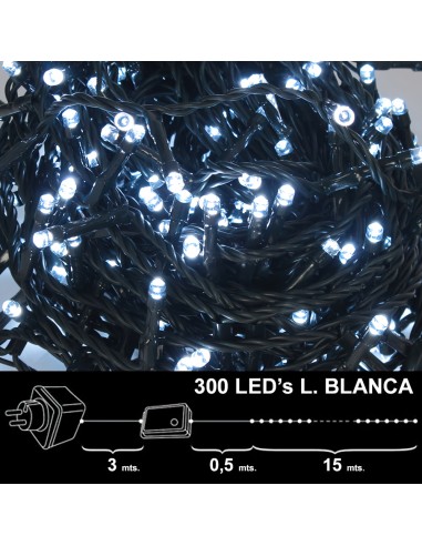Luces Navidad 300 Leds Luz Blanca Interior /...