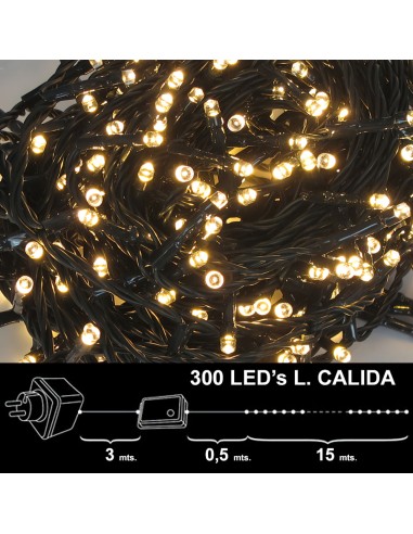 Luces Navidad 300 Leds Luz Calida Interior /...