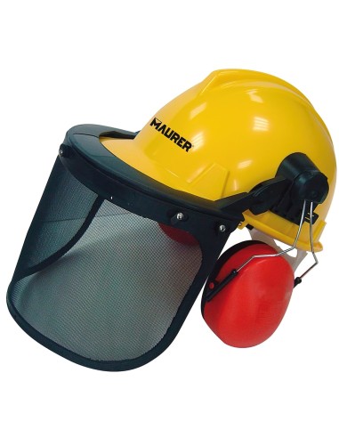 Casco Con Visera, Protector Facial De Rejilla...