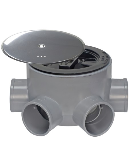 Bote Sifonico PVC T 85 BA 110  50-40 Altura 75 mm. Con Tapa Aireación