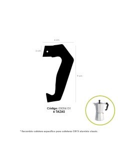 Mango Cafetera Alumino Classic 6 Tazas