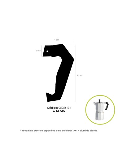 Mango Cafetera Alumino Classic 6 Tazas