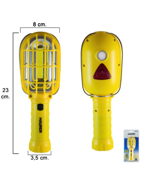 Linterna Led Multifunción Con Luz Emergencia A pilas (3AA) 300 Lumenes Con Iman y Gancho