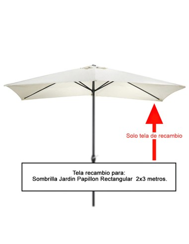 Tela Recambio Sombrilla Rectangular 2x3 metros...