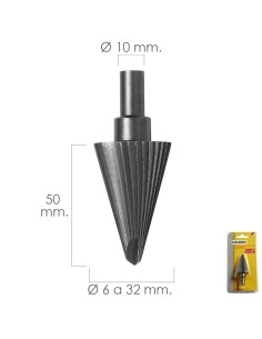 Fresa Conica Hss Ø 6-32 mm. Para Taladro / Fresadora