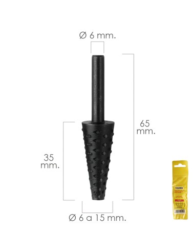 Fresa Rotativa Para Madera Conica Ø 6 a 15 mm....