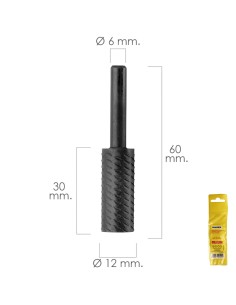 Fresa Rotativa Para Metal Cilindrica Ø 12 mm. Para...