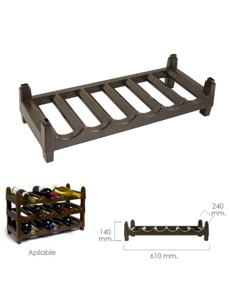 Botellero Apilable Plástico 6 Botellas