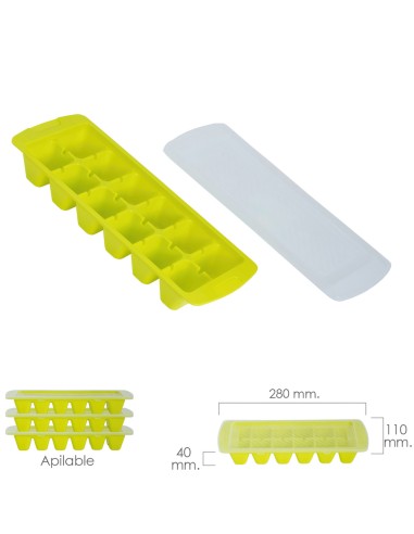 Cubitera Hielo Con Tapa 12 Cubitos