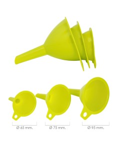 Embudos Plástico Cocina Ø 65 / 75 / 95 mm. (Set 3 Embudos)