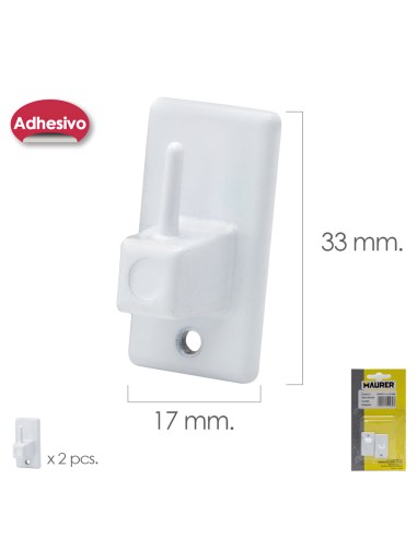 Gancho Visillo / Cortina Adhesivo Blanco...