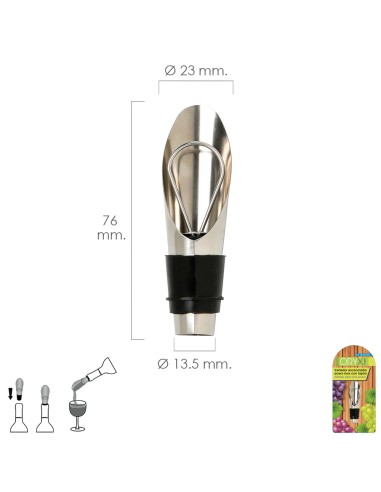 Vertedor Escanciador Vino Acero Inoxidable Con...