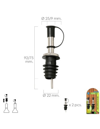 Tapon Vertedor Inoxidable Con Tapadera (2...