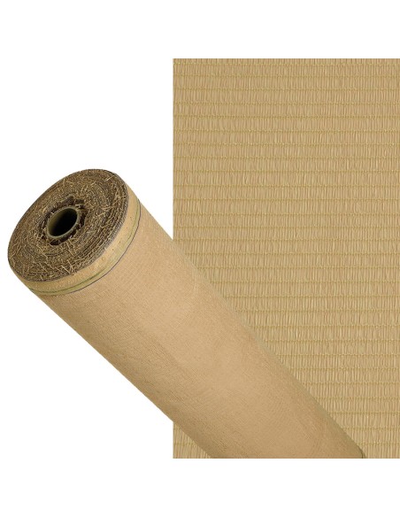 Malla Sombreo 90%, Rollo 1 x 50 metros, Reduce Radiación, Protección Jardín y Terraza, Regula Temperatura, Color Beige