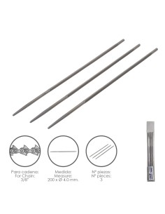 Limas Cadena Motosierra 200 x Ø 4.0 mm. 3/8" LP (Pack 3...