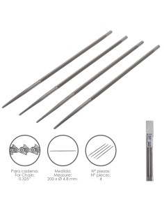 Limas Cadena Motosierra 200 x Ø 4.8 mm. 0.325" (Pack 4...