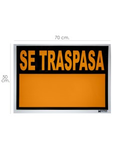 Cartel Se Traspasa 70 x 50 cm.