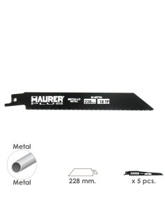 Hoja Para Sierra Sable Metal 228 mm. - 18 TPI Tipo Bosch...