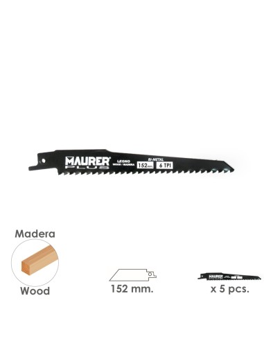 Hoja Para Sierra Sable Madera 152 mm. - 6 TPI...