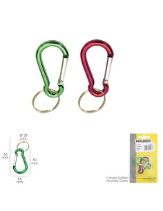 Mosqueton Bombero Aluminio Para llaves 50 mm. Blister 2...