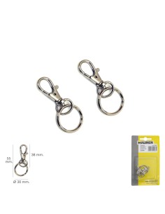 Mosqueton Muelle Con Anilla 45 mm. blister 2 Piezas