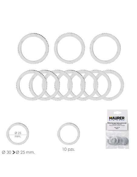 Adaptadores / Reductores Disco Corte Madera Ø 30 a Ø 25 mm. (Bolsa 10 piezas)