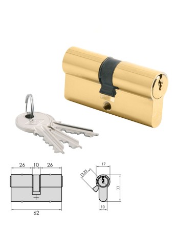 Cilindro CVL 5990 26x26 / Laton Pulido Leva Corta