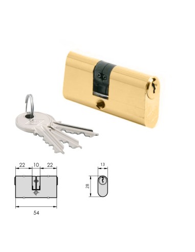 Cilindro Cvl 5963 / 22x22 Laton Pulido Ovalado...