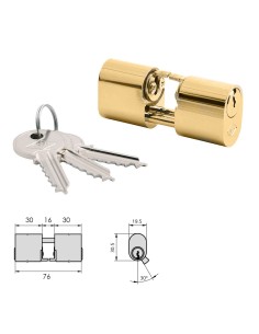 Cilindro CVL 5979 / 30x30 / Laton Pulido Ovalado Levas y...