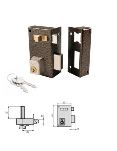 Cerradura Cvl 756A / 60 / Hierro Esmaltado Derecha...