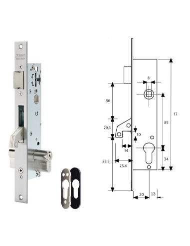 Cerradura Tesa 2240/20/3NI Con Escudo de...