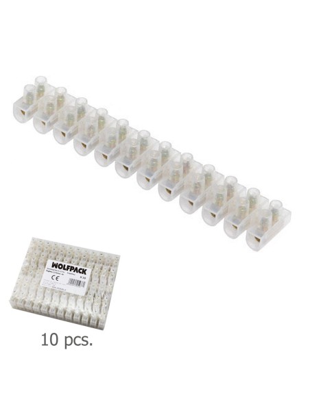 Regleta Ficha Empalme 30 Amperios / Seccion 16 mm. Envase de 10 Regletas de 12 Fichas Cada Una.