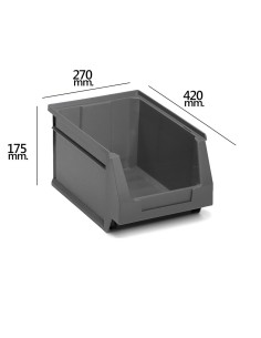 Gaveta Apilable Almacenamiento Gris Nº56 420x270x175 mm....