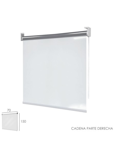 Mampara Cortina Enrollable PVC Transparente, Medidas 70 x 150 cm. Cadena Lado Derecho