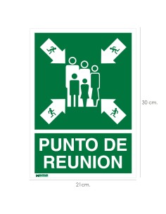 Cartel Informativo Punto De Reunion 30x21 cm.
