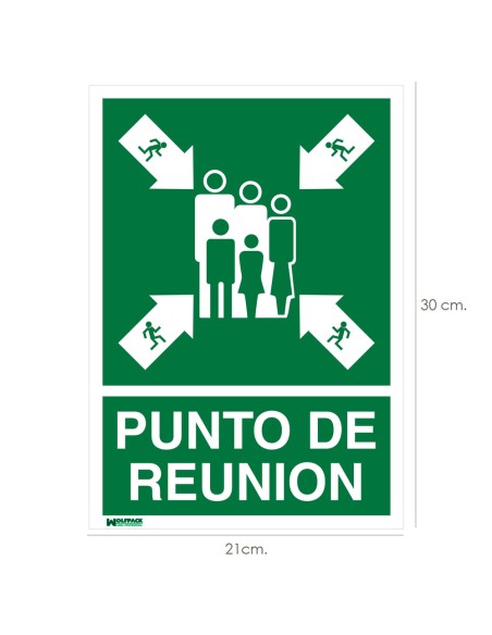 Cartel Informativo Punto De Reunion 30x21 cm.