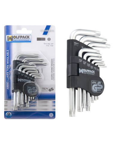 Juego Llaves Torx "L" 9 Piezas Inviolable