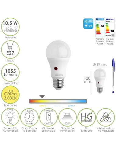 Bombilla Led Esfera Con Sensor Crepuscular....