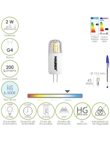 Bombilla Led Dicroica Rosca G4. 2 Watt....