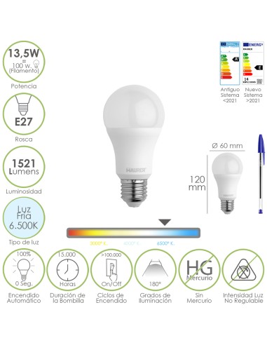 Bombilla Led Estandar Rosca E27. 13,5 Watt....