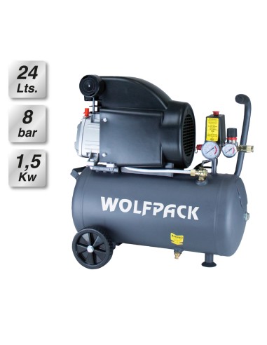 Compresor Aire Wolfpack 24 Litros / 8 Bares /...