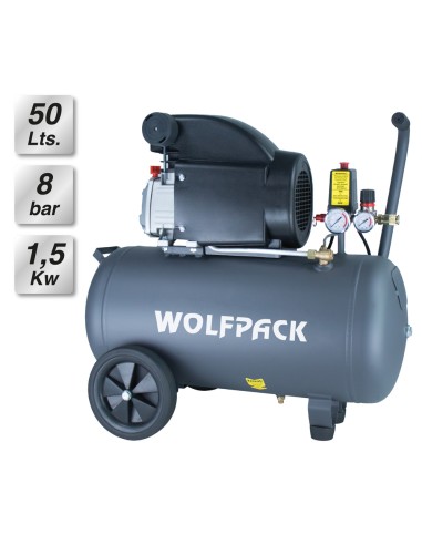 Compresor Aire Wolfpack 50 Litros / 8 Bares /...