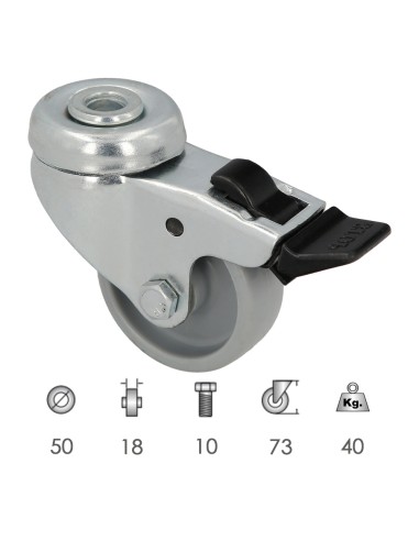 Rueda Domestica Ø 50 mm. Agujero Pasante Ø 10...