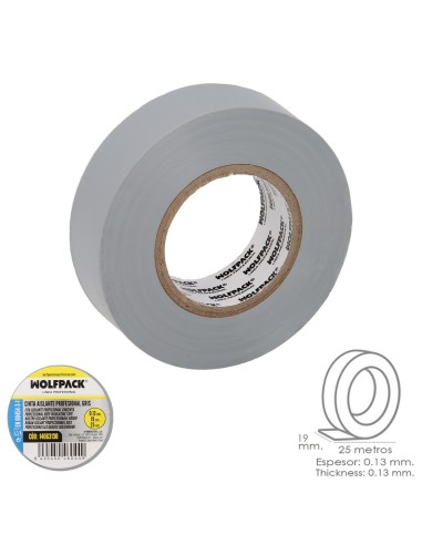 Cinta Aislante Profesional Gris Espesor 0.13...