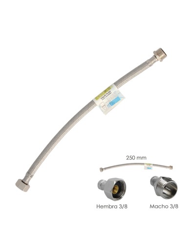 Latiguillo Flexible Acero Inoxidable Macho 3/8...