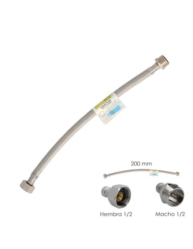 Latiguillo Flexible Acero Inoxidable Macho 1/2...