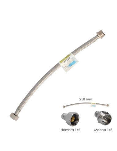 Latiguillo Flexible Acero Inoxidable Macho 1/2...