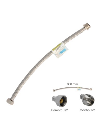 Latiguillo Flexible Acero Inoxidable Macho 1/2...